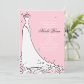 Modernes Brautparty Rosa und Schwarz Chic Einladun Einladung (Stehend Vorderseite)
