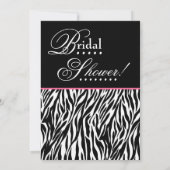Modernes Brautparty Schwarz-weiß Zebra Einladung (Rückseite)