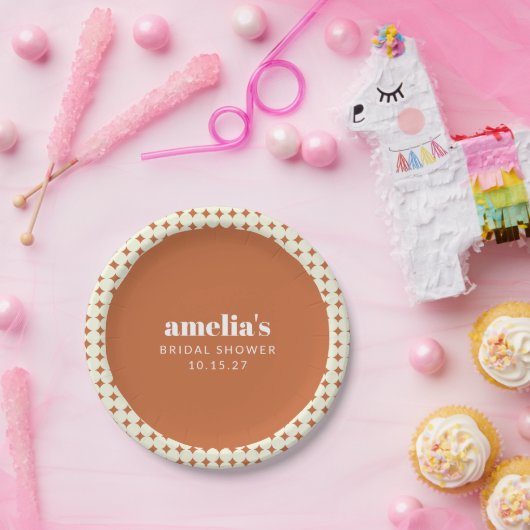 Modernes Brautparty Terracotta Dots Pappteller (Party)