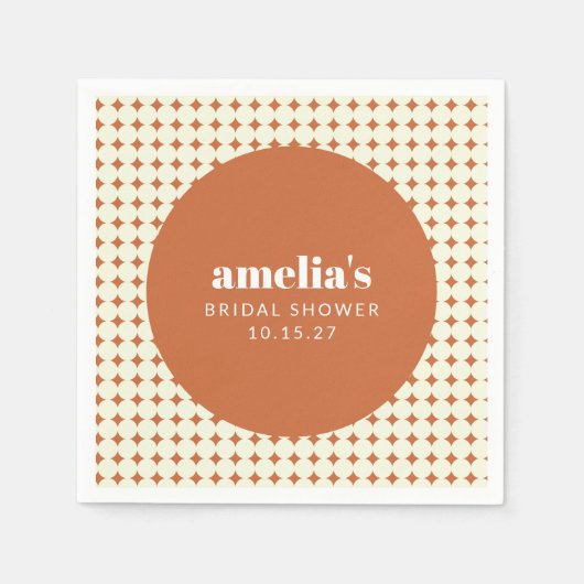 Modernes Brautparty Terracotta Dots Serviette (Vorderseite)
