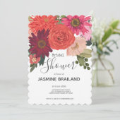 Modernes Brautparty von Blumenblättern Einladung (Stehend Vorderseite)