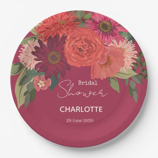 Modernes Brautparty von Blumenblättern Pappteller (Vorderseite)