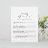 Modernes Brautparty Was hat die Groom Say gemacht? (Stehend Vorderseite)