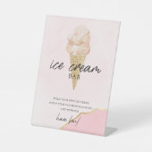 Modernes Brautparty Wasserfarbe Bar Eis Sockelschild (Vorderseite)