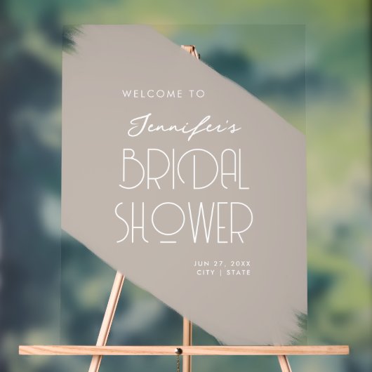 Modernes Brautparty Willkommen in Paint Beige Acrylschild (Neutral)