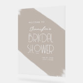 Modernes Brautparty Willkommen in Paint Beige Acrylschild (Winkel)