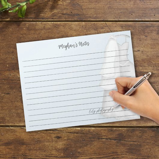 Modernes Brautplaner Rosa Vintage Hochzeitskleid Notizblock