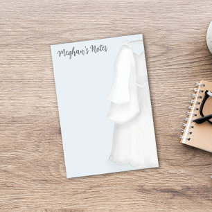 Modernes Brautplaner Rosa Vintage Hochzeitskleid Post-it Klebezettel