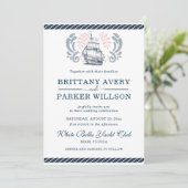 Modernes Brautschiff Einladung (Stehend Vorderseite)