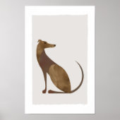 Modernes Brawn Brindle Greyhound Dog Portrait Poster (Vorne)