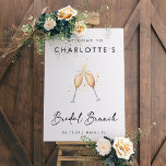 Modernes Bridal Brunch Begrüßungszeichen Poster<br><div class="desc">Herzlich willkommen zu einem modernen Brautbrunch mit unserem "Modern Bridal Brunch Welcome Sign". Dieses minimalistische Schild zeichnet sich durch eine schwarz-weiße Kalligraphie und ein elegantes Champagner-Flötendesign aus, das sich perfekt für ein Frühlings- oder Sommerfest eignet. Es fügt Ihrem Begrüßungsschild eine Touch Eleganz hinzu und Set den Ton für ein elegantes...</div>