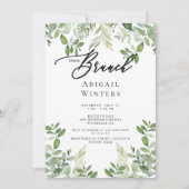 Modernes Bridal Brunch Foliage Brautparty I Einladung (Vorderseite)