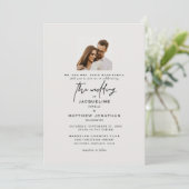 Modernes Bridal Foto Hochzeit Einladung (Stehend Vorderseite)