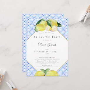 Modernes Bridal Tee Party Gelbe Zitronen Dusche Einladung