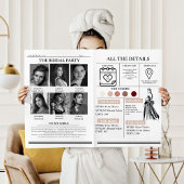 Modernes Bridemaid Vorschlag Newspaper Blume Wrap Einladung