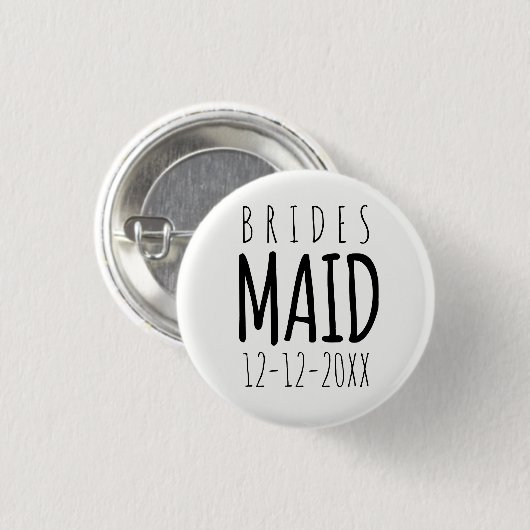 Modernes Bridesmaid Wedding Brautparty Button Butt (Vorne & Hinten)