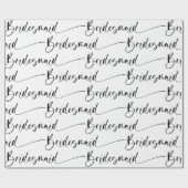 Modernes Bridesmaid-Wrapping Paper Schwarz-weiß Geschenkpapier (Flach)