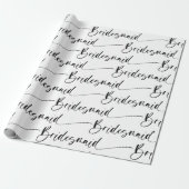 Modernes Bridesmaid-Wrapping Paper Schwarz-weiß Geschenkpapier (Ungerollt)