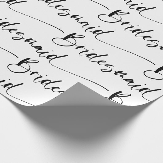 Modernes Bridesmaid-Wrapping Paper Schwarz-weiß Geschenkpapier (Ecke)