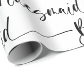 Modernes Bridesmaid-Wrapping Paper Schwarz-weiß Geschenkpapier (Rolleneckpunkt)