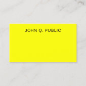 Modernes brillantes Neon Bright Yellow Elegant Visitenkarte (Vorderseite)