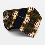 Modernes Bronze Kitten Armani Seidenmuster Krawatte (Gerollt)