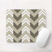 Modernes Brown, Beige, weißes Zickzack Muster Mousepad (Mit Mouse)
