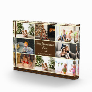 Modernes Brown Grandelparitäts-Foto-Geschenk Fotoblock