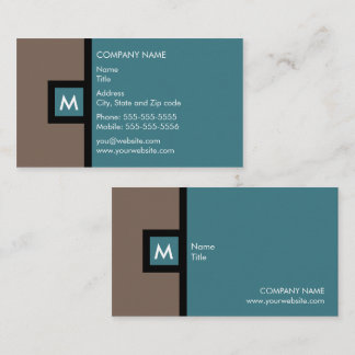 Modernes Brown und aquamarine Visitenkarte