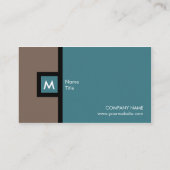 Modernes Brown und aquamarine Visitenkarte (Rückseite)