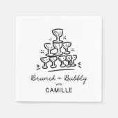 Modernes Brunch-Brautparty Serviette (Vorderseite)