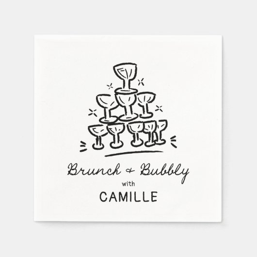 Modernes Brunch-Brautparty Serviette (Vorderseite)