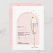 Modernes Brunch und Mimosa-Brautparty Einladung (Vorne/Hinten)