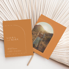 Modernes Brunt Orange Arch Foto Save the Date