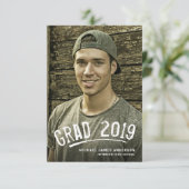 Modernes Brush Abschluss Grunge Foto Party Einladu Ankündigung (Stehend Vorderseite)