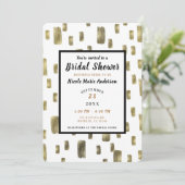 Modernes Brush-Gold-Kupfer-Bronze-Brautparty Einladung (Stehend Vorderseite)