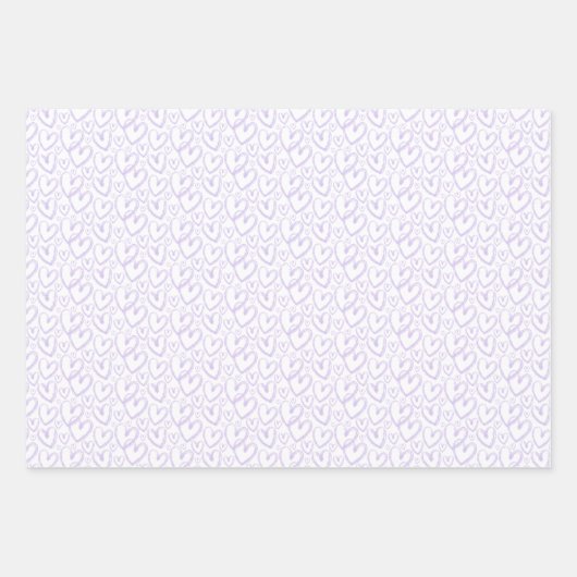 Modernes Brush-Herz-Lavendel Lila Muster Geschenkpapier Set (Vorderseite 3)