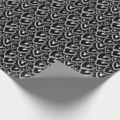 Modernes Brush Herz White Black Pattern Geschenkpapier (Ecke)
