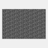 Modernes Brush Herz White Black Pattern Geschenkpapier Set (Vorderseite 2)