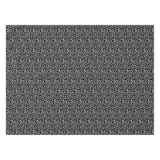 Modernes Brush Herz White Black Pattern Tischdecke (Vorderseite (Horizontal))