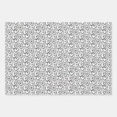 Modernes Brush Schwarz-weißes Herz Geschenkpapier Set (Vorderseite 3)