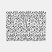 Modernes Brush Schwarz-weißes Muster Fleecedecke (Vorderseite (Horizontal))