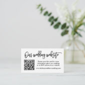 Modernes Brush Script Wedding Website QR Foto Begleitkarte (Stehend Vorderseite)