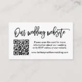 Modernes Brush Script Wedding Website QR Foto Begleitkarte (Vorderseite)
