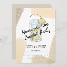 Modernes Brush Strokes Housewarming Cocktail Party Einladung