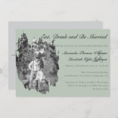 Modernes Brushstroke Foto Wedding Probe Dinner Einladung (Vorne/Hinten)