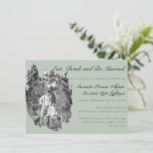 Modernes Brushstroke Foto Wedding Probe Dinner Einladung (Stehend Vorderseite)