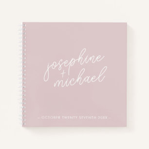Modernes Bubblegum Minimal Wedding Gästebuch Notizblock