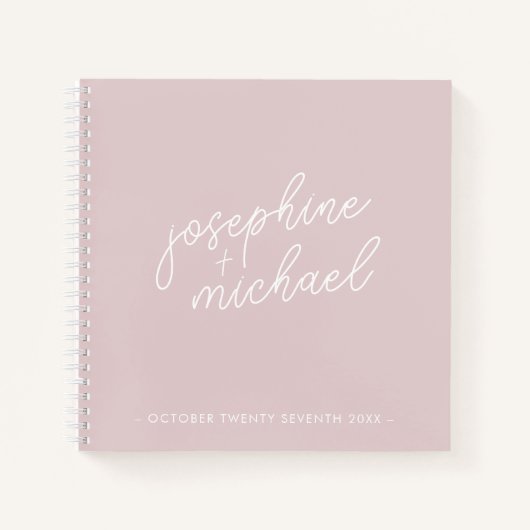 Modernes Bubblegum Minimal Wedding Gästebuch Notizblock (Vorderseite)
