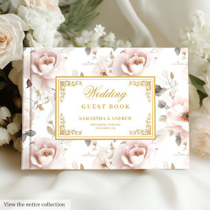 Modernes Bucht für Hochzeitsgäste aus Boho-Rose Gästebuch